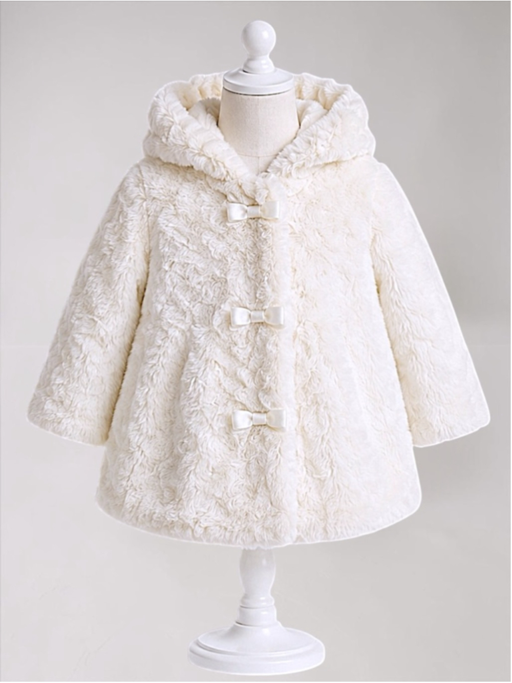 Widgeon 3-Bow A-Line Faux Fur Coat – Size 12M - Picture 4 of 12
